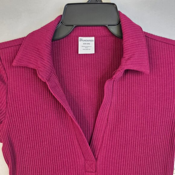 No Boundaries Womens XXS (00) Polo Dress Ribbed Short Sleeve - Picture 3 of 6